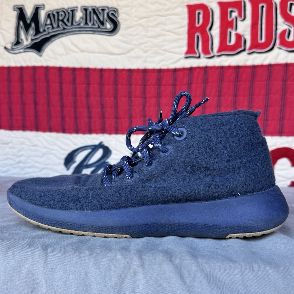 Size 9 - Allbirds Wool Runner Up Mizzles WRU Navy Blue High Top Sneaker Mens